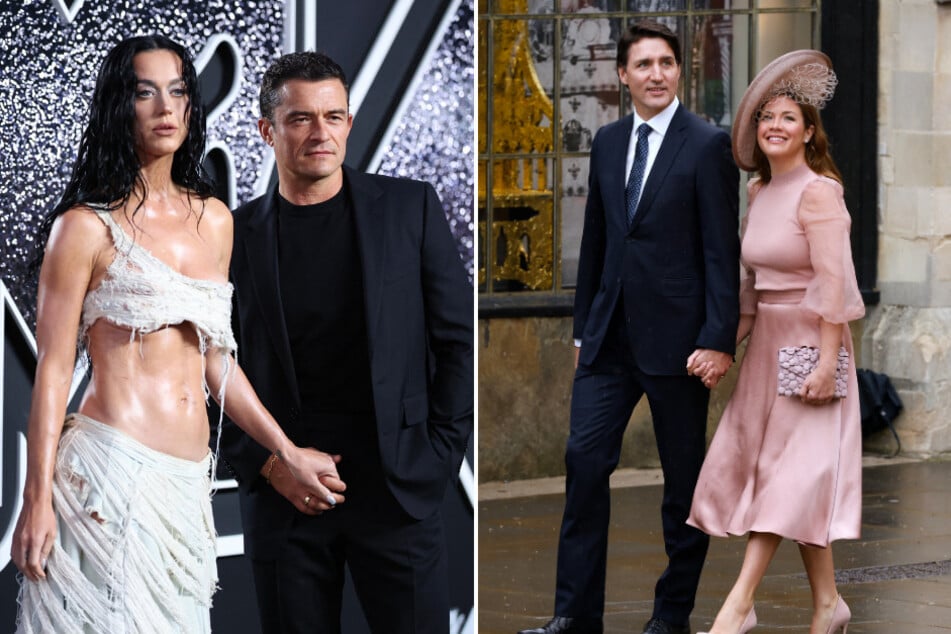 (From l. to r.) Katy Perry and Orlando Bloom recently called it quits, while Justin Trudeau and wife Sophie separated last year – now the two stars are making headlines together.