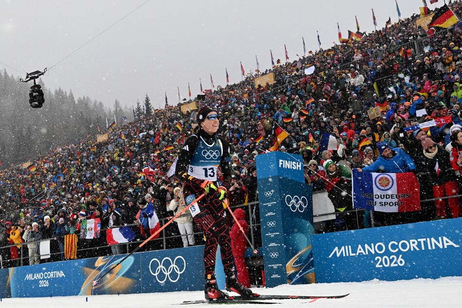 Franziska Preuß (31) bei ihrer letzten Zieleinfahrt am Samstag.