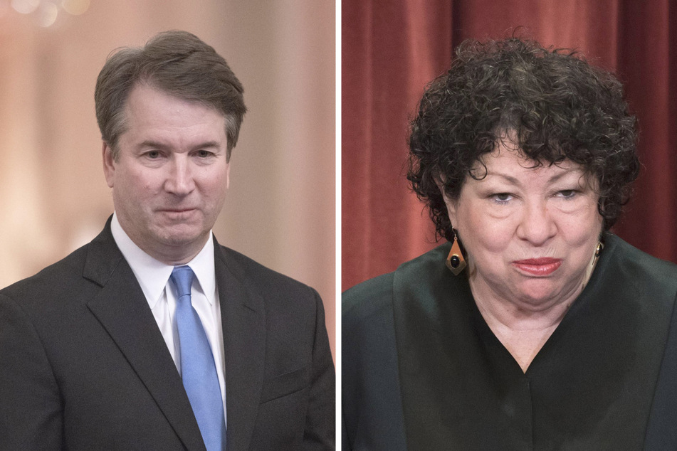 Justice Brett Kavanaugh (l.) and Justice Sotomayor sparred over the decision whether or not to okay life sentences for minors.