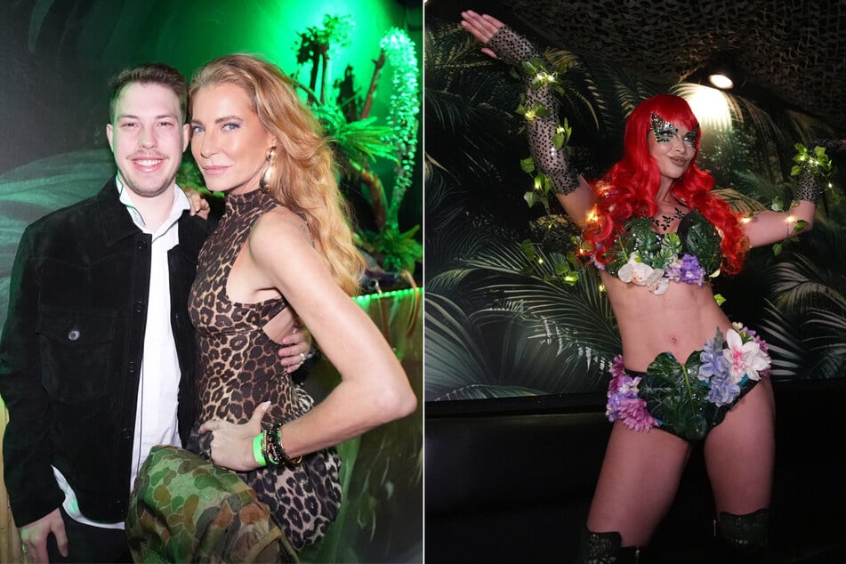 Weitere Star-Gäste waren Giulia Siegel (r, hier mit ihrem Sohn Nathan Wehrmann) und Micaela Schäfer.