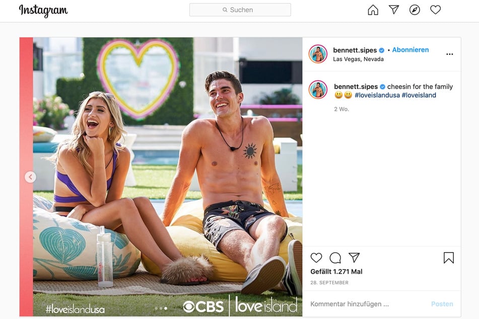 Bennett Sipes (26) trat kürzlich in der TV-Show "Love Island" auf.