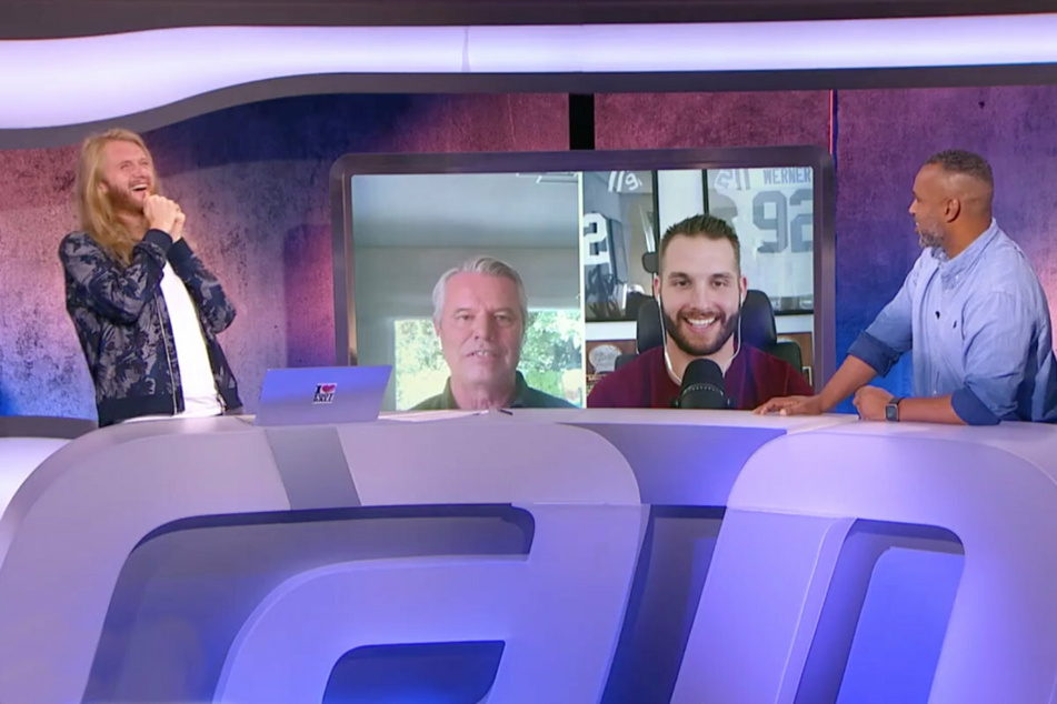 Gute Laune kurz vor Saison-Start: "Icke" Dommisch, Jan Stecker, Björn Werner und Patrick Esume (v. l.) ist die Vorfreude auf die kommende NFL-Season förmlich anzusehen.