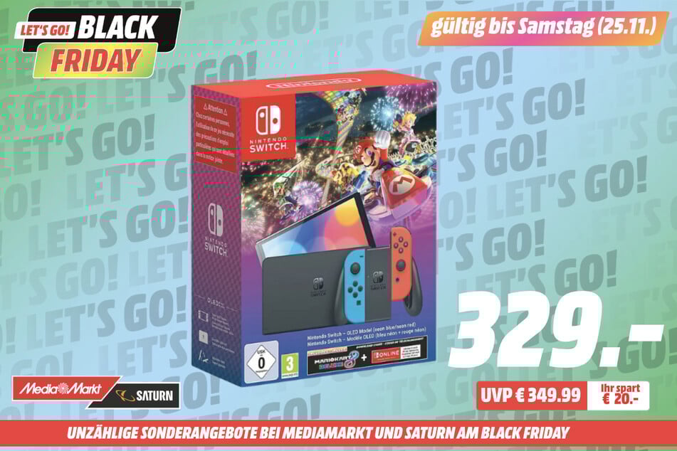Nintendo OLED-Switch im Set für 329 statt 349,99 Euro.
