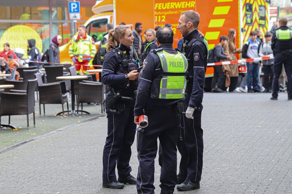 Die Polizei war mit starken Kräften in der Fußgängerzone vor Ort.