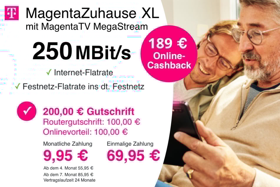 MagentaZuhause XL mit MagentaTV MegaStream und 289 Euro Ersparnis.