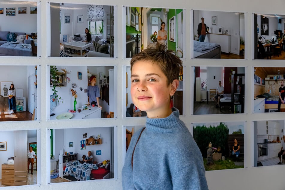 Hobby-Malerin Lene Sternkopf (16) möchte Hebamme werden. In ihrem Zimmer hängt das Bild "Im Traum", in der Galerie ein Foto davon.