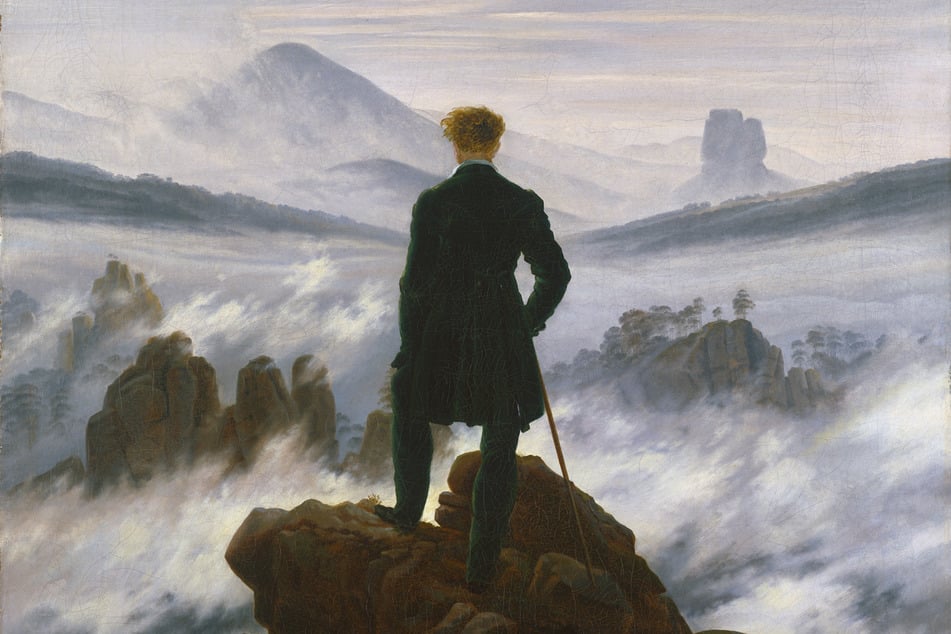 Das wohl berühmteste Bild von Caspar David Friedrich: "Wanderer über dem Nebelmeer" um 1817.