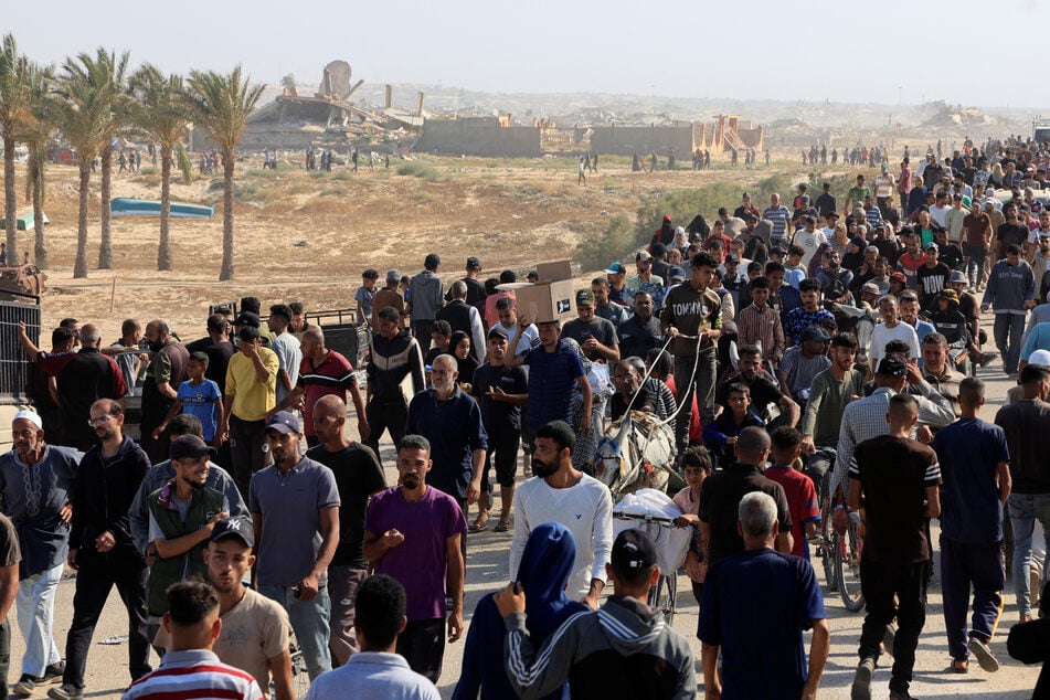 Thousands of Palestinians have been forced to travel miles to distribution centers set up by the US-backed Gaza Humanitarian Foundation.