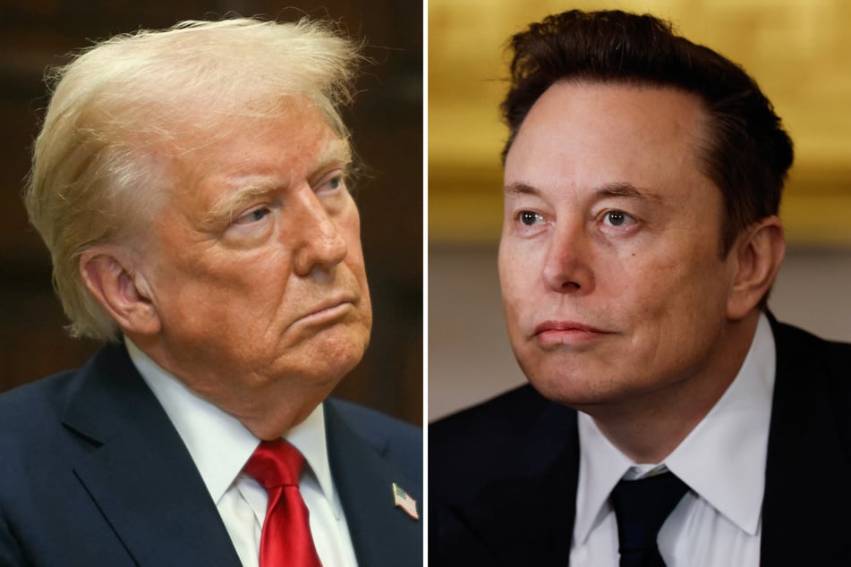 Elon Musk (r.) has cast doubt on a $500 billion AI project announced by President Trump, saying the money promised for the investment actually wasn't there.