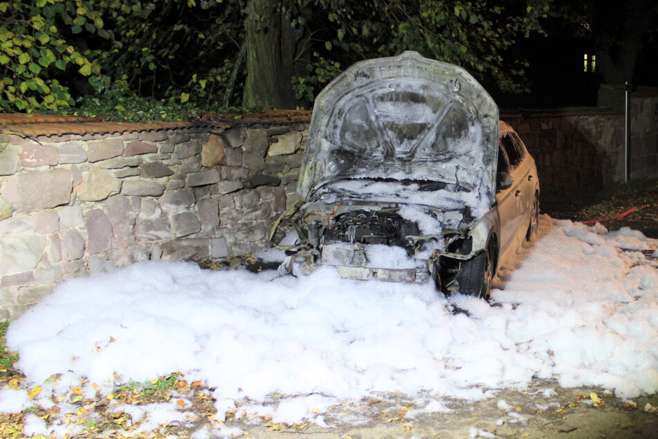 Der Skoda hat nach dem Feuer nur noch Schrottwert.