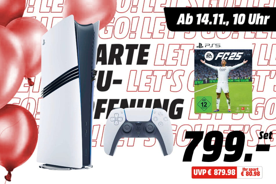 PlayStation5 Pro + EA Sports FC 25 für 799 statt 879,98 Euro.