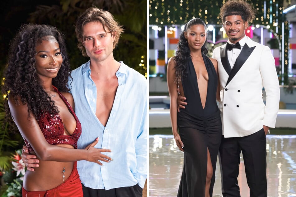 In Sunday's finale, Trinity (l) and Bryce (center l) took home the $100,000 as America's favorite Love Island couple.