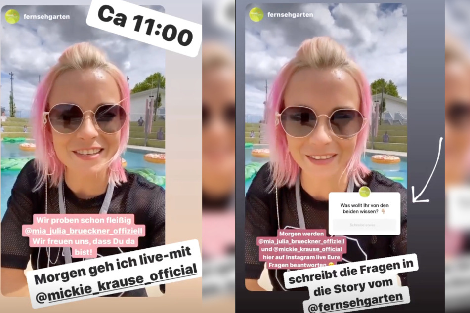 Schlagersängerin und Ex-Porno-Darstellerin Mia Julia Brückner teilte und kommentierte am Samstag einige Instagram-Stories des ZDF-Fernsehgarten .