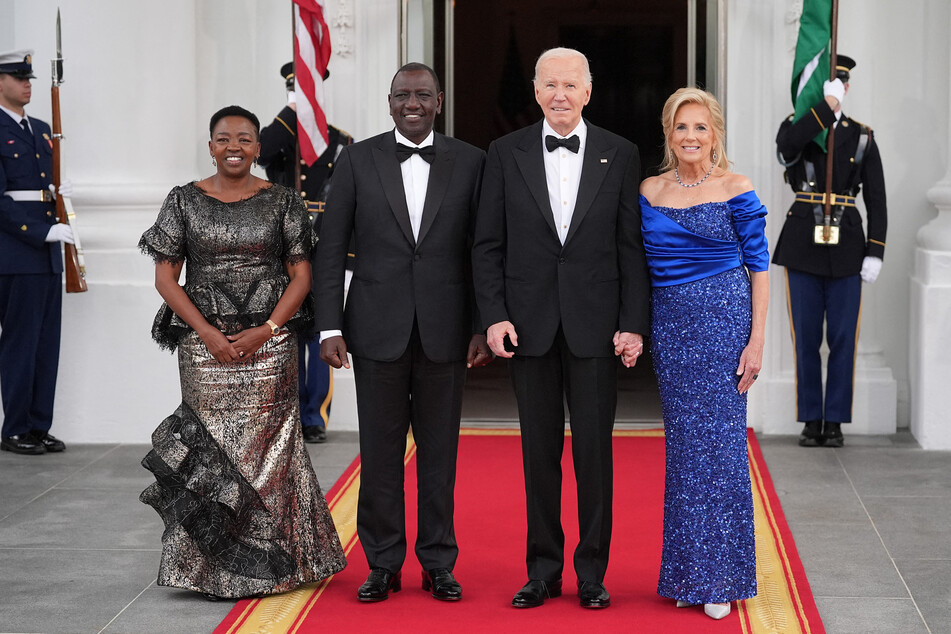During his recent visit to Washington, Kenyan President William Ruto (center l.) promised security deployment to Haiti.