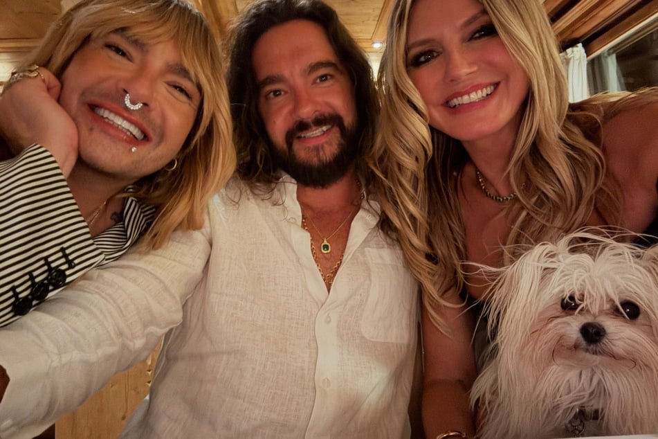 Bill (l.), Tom (beide 37) und Heidi Klum (53, r.) verbrachten den Geburtstag der Zwillinge in Österreich.