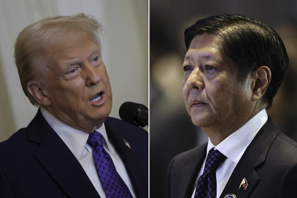 Philippine President Ferdinand Marcos (r.) hopes to meet with US President Donald Trump over the new administration's immigration policies.