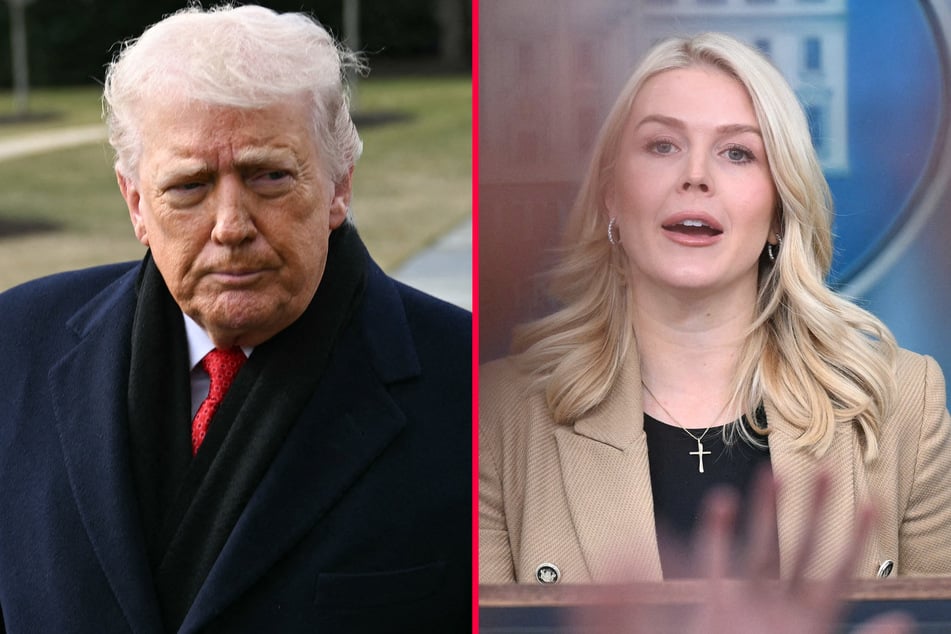 White House Press Secretary Karoline Leavitt (r.) threatened that President Donald Trump would sue CBS News if it aired an edited version of an interview.