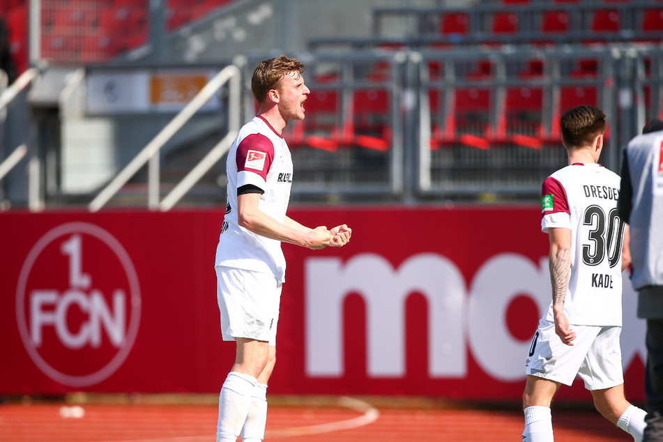 Christoph Daferner bejubelt seinen Treffer gegen den 1. FC Nürnberg. Ausgerechnet der Club aus Mittelfranken soll Interesse am 24-Jährigen zeigen.