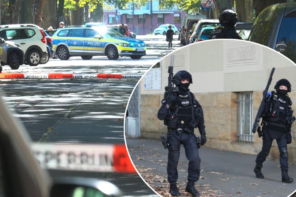 Leipzig: Sperrung in Leipziger Wohngebiet: Schwer bewaffnete Polizeieinheit rückt an