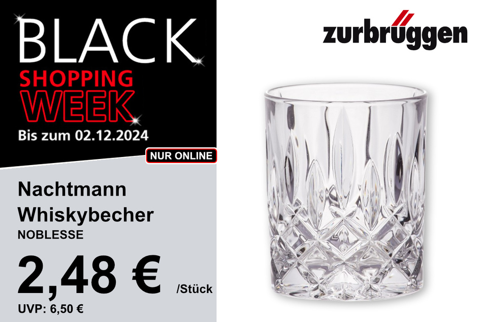 Nachtmann Whiskybecher
für 2,48 statt 6,50 Euro pro Stück