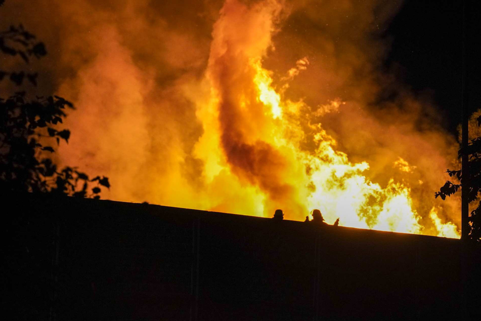 Meterhoch schlugen die Flammen in den Nachthimmel.