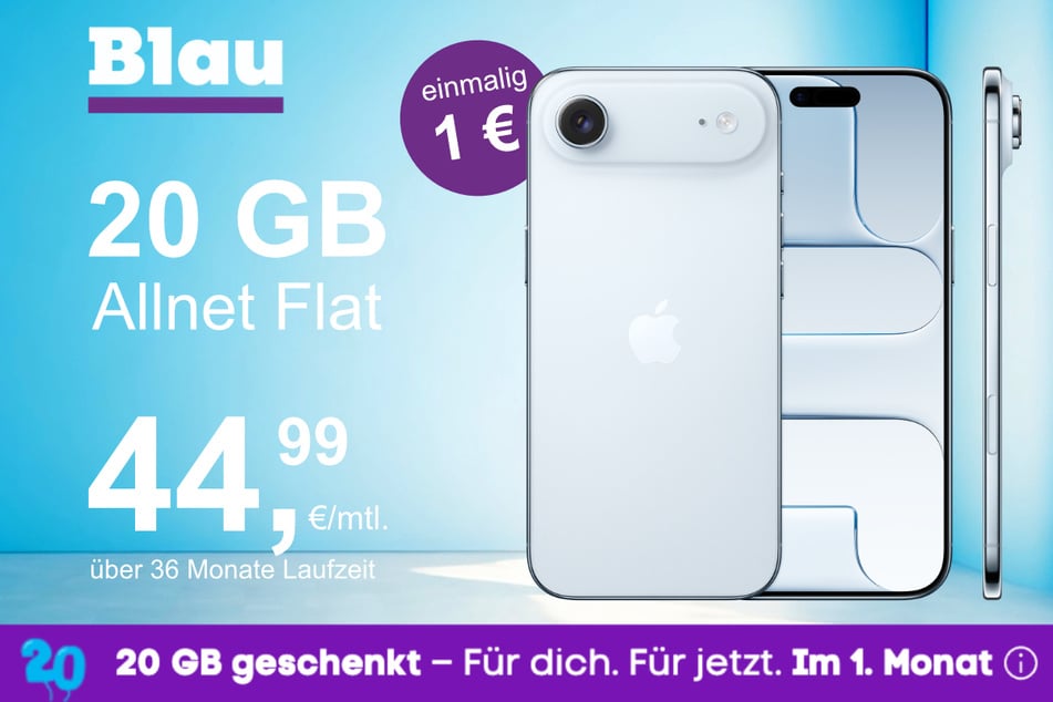 Das neue iPhone 17 Air im o2 Mobile M für einmalig 1 Euro.