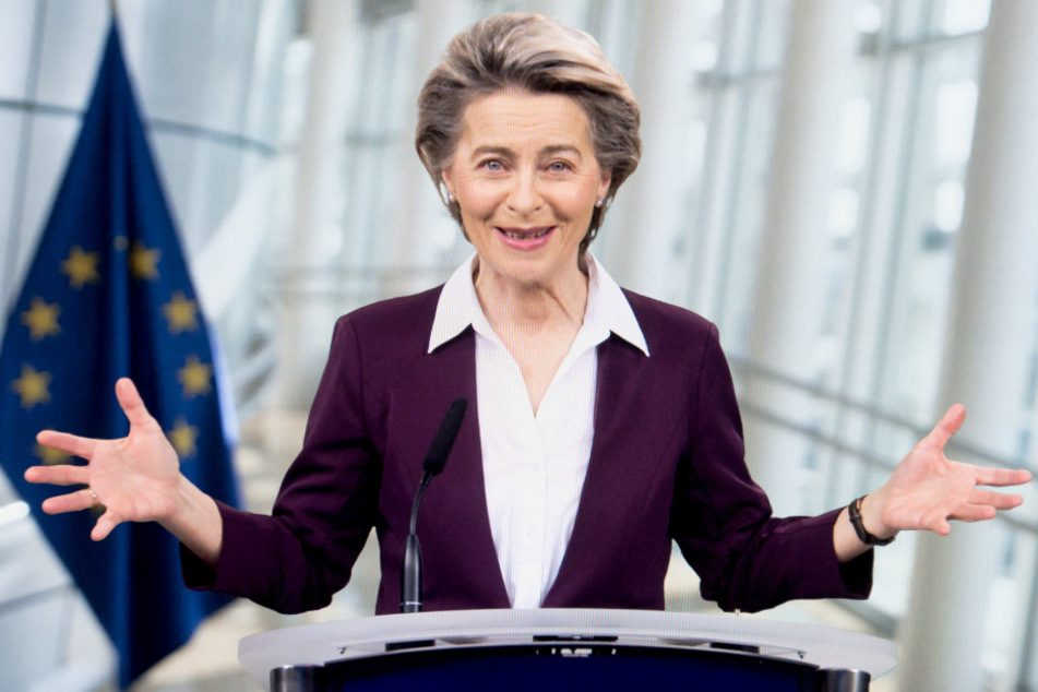 Ursula von der Leyen während einer Videokonferenz bei der Davos Agenda im Rahmen des Weltwirtschaftsforums.