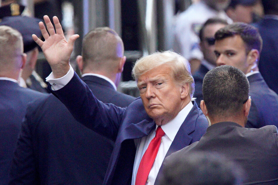 Donald Trump arriving at the Manhattan Criminal Courthouse on Tuesday.