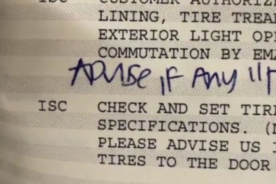 The request was so unusual the mechanic had to add it to the work order by hand.