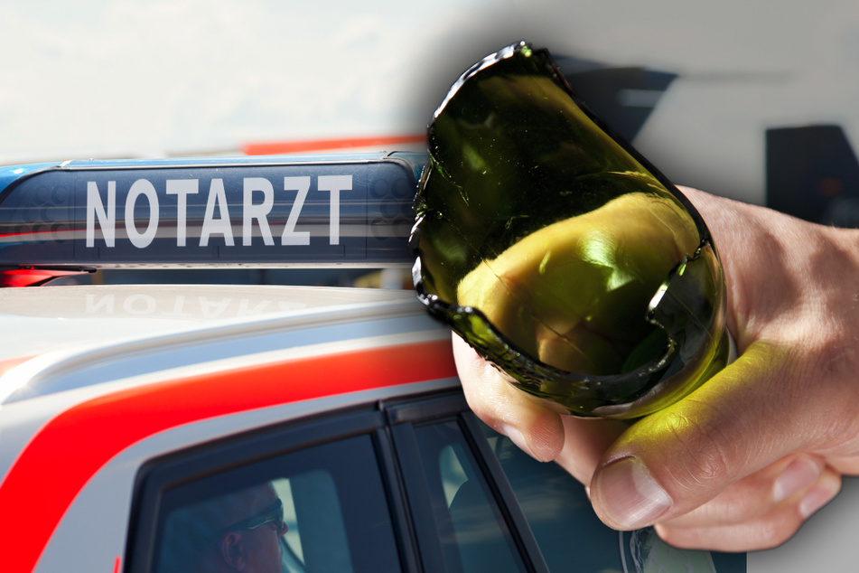 Blutige Attacke im Erzgebirge: Mit zerbrochener Glasflasche auf Kopf eingestochen!
