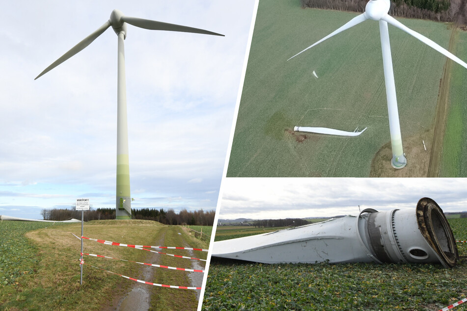 Schreck in Sachsen: Windrad verliert einen Flügel