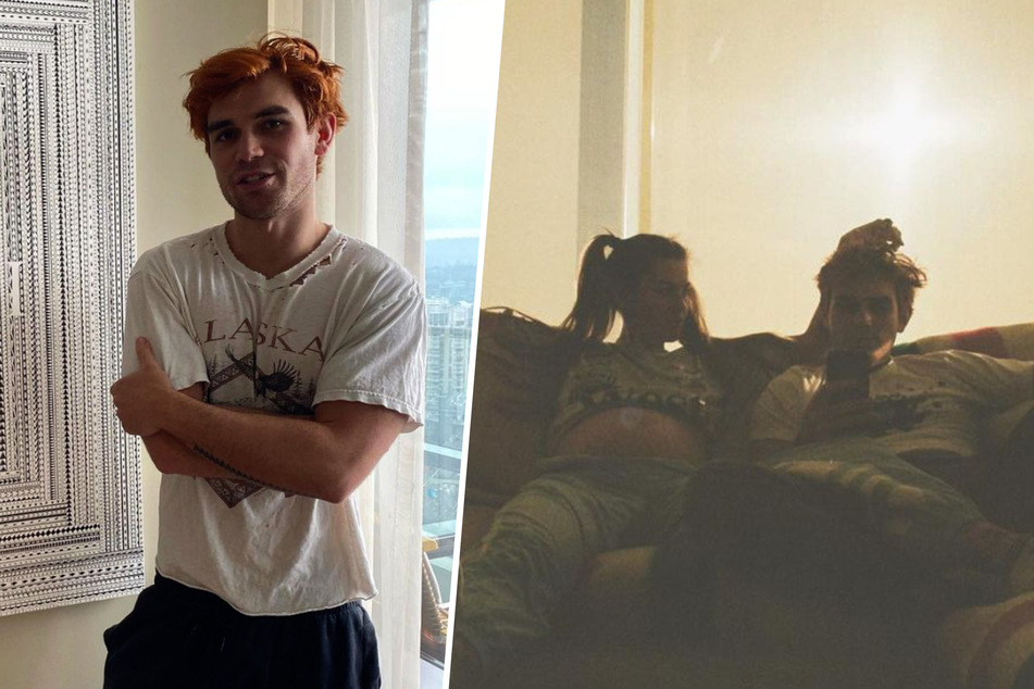 KJ Apa (23) and model Clara Berry (27) are expecting their first child together (collage).