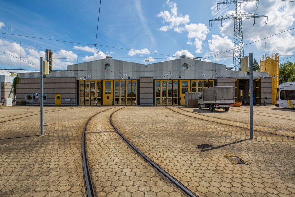 Im DVB-Betriebshof Gorbitz sollen bald die neuen Straßenbahnen einrollen.