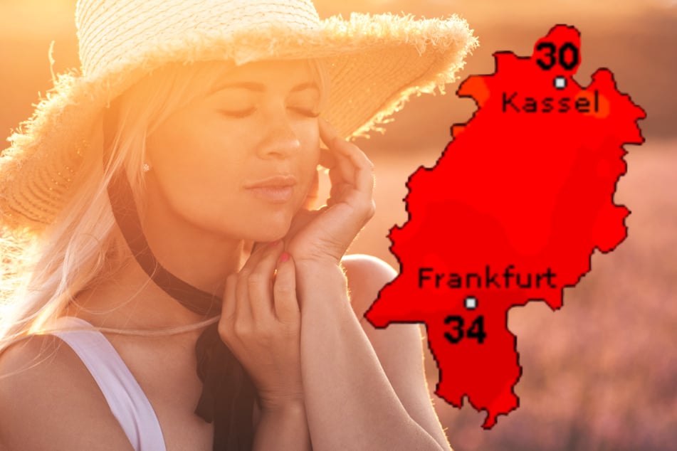 Der Dienst Wetteronline.de (Grafik) sagt für den Montag bis zu 34 Grad in Hessen voraus, der Deutsche Wetterdienst (DWD) bis zu 36 Grad.