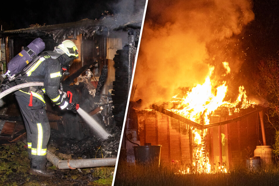 Brand in Gartenlaube: Fast 30 Feuerwehrleute im Einsatz!