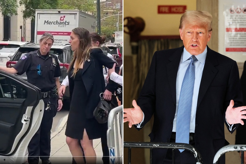 A woman was arrested on Wednesday after she allegedly attempted to approach and yell at Donald Trump during his fraud trial in New York.