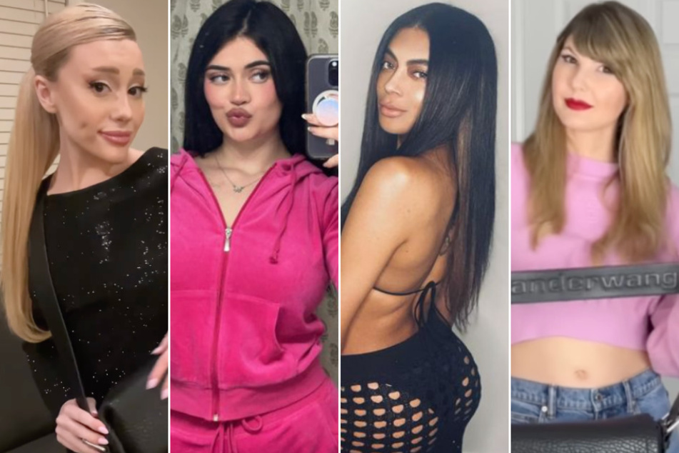 (From l. to r.) Celebrity lookalikes Paige Niemann, Taylor Madison, SurB, and Ashely Leechin took over a new campaign for fashion designer Alexander Wang!