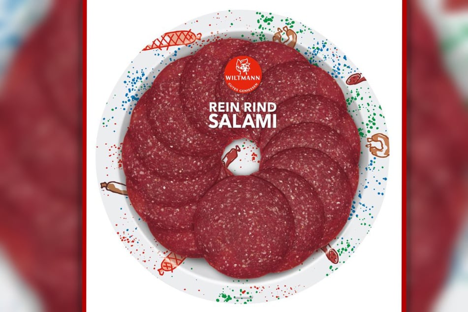 Die "Rein Rind-Salami 50g"-Packung von Wiltmann wird zurückgerufen!
