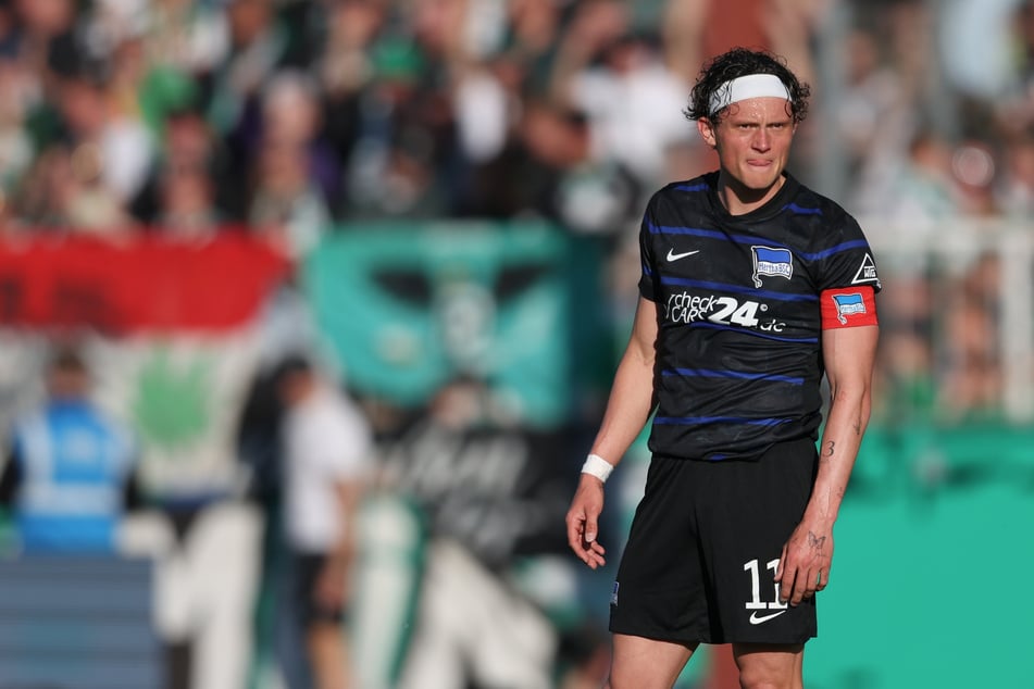 Fabian Reese (27) und Hertha BSC zogen gegen Preußen Münster zweimal nacheinander den Kürzeren.