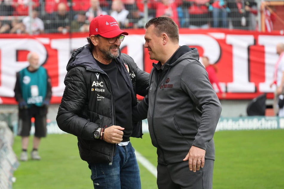 Alles roger oder nur auf den ersten Blick: Auch Pele Wollitz (60) und Uwe Koschinat (54) gerieten zuletzt verbal aneinander.