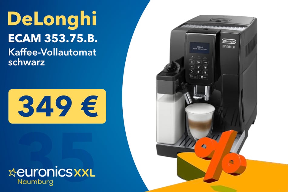Der DeLonghi ECAM 353.75.B Kaffee-Vollautomat für 349 Euro.