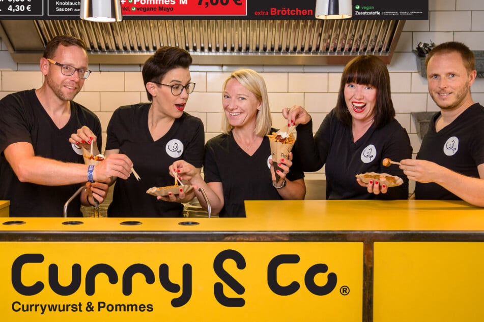 Das neue "Curry & Co"-Team (v.l.): Felix Heine (43), Simone Meyer-Götz (39), Kathleen Hertwig (41), Susanne Meyer-Götz (43) und Andreas Längricht (43).