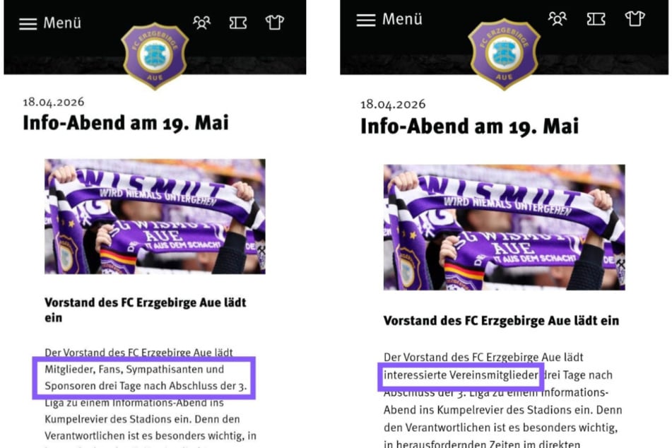 Anfangs waren noch alle Fans und Sympathisanten eingeladen - nun sind am Dienstagabend nur Vereinsmitglieder erwünscht.