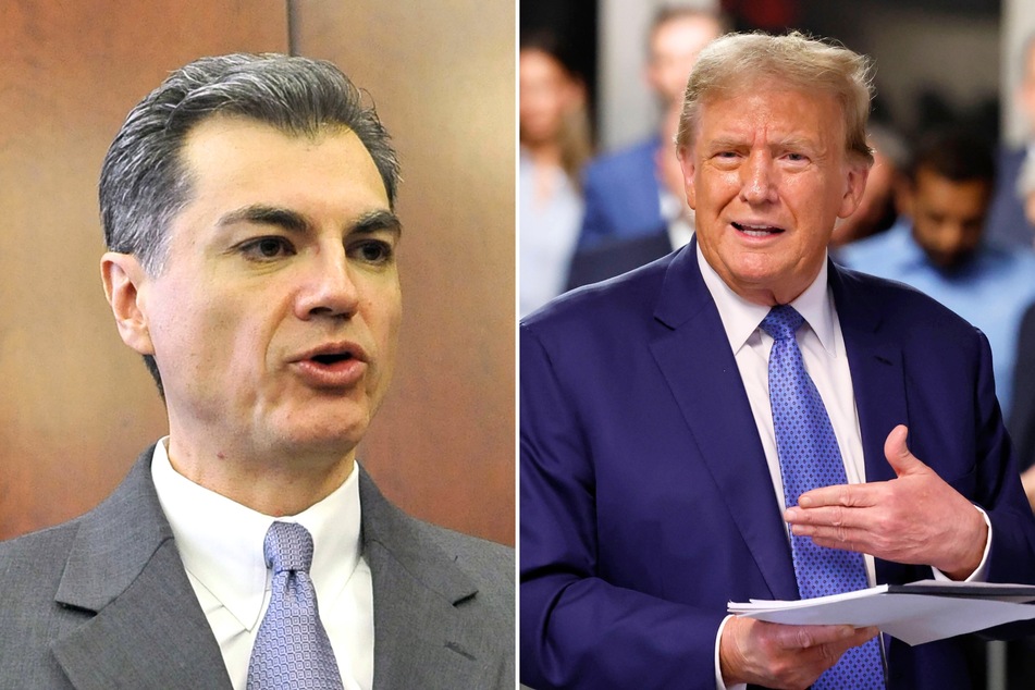 Donald Trump (r.) faced criticism after his latest attack on Juan Merchan, the judge overseeing his hush money trial, veered into arguably racist territory.