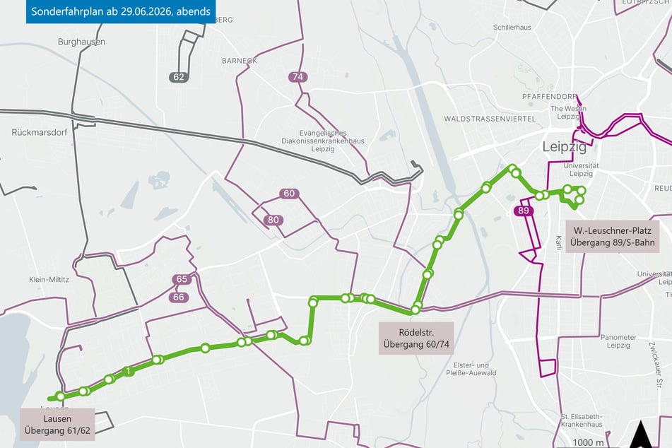 Der vorläufige Fahrplan der Linie 1. Während die Schäden weiterhin behoben werden, läuft der Betrieb vorerst im Pendelverkehr.