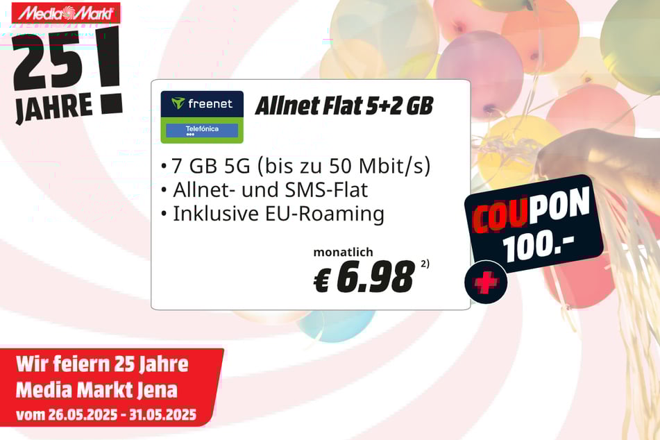 freenet-Tarif abschließen, 100 Euro als Coupon kassieren.