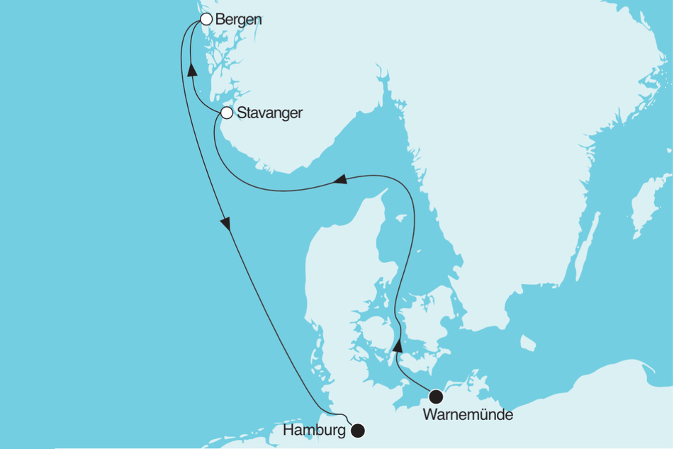 Euch erwartet eine fantastische Kreuzfahrt nach Norwegen.