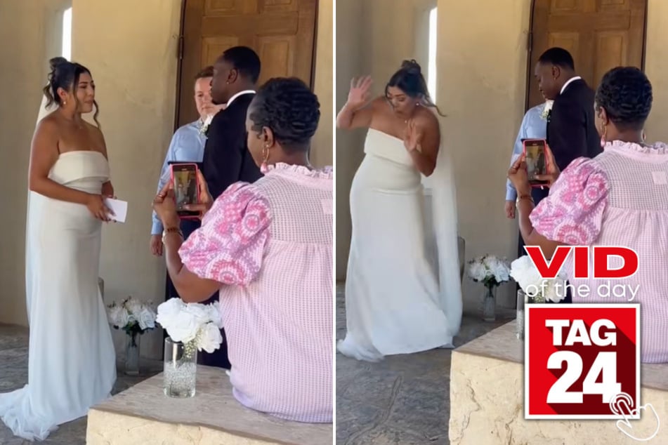 This bride got a terrifying surprise mid-vows – and TikTok can't stop screaming!