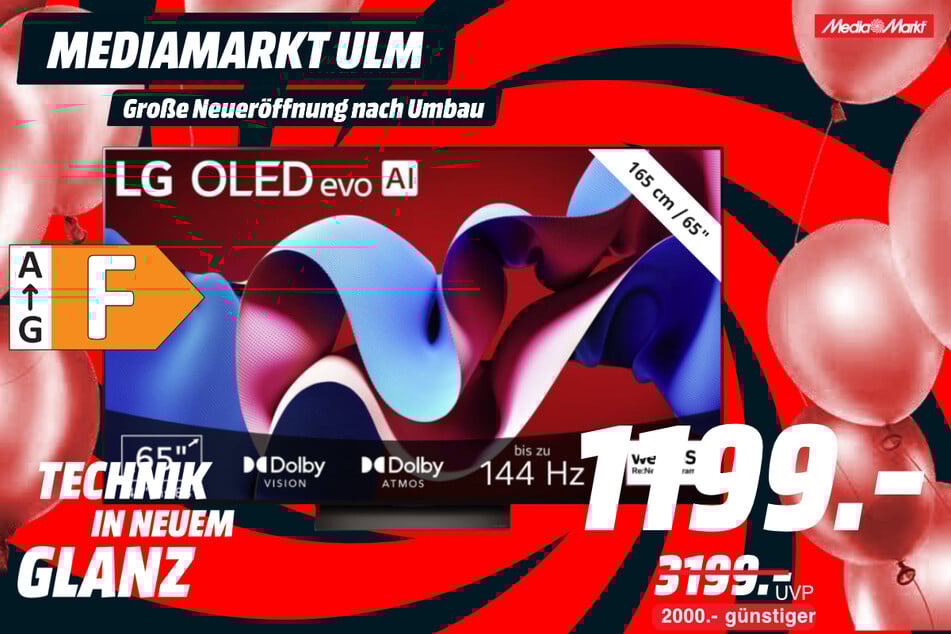 65-Zoll LG-Fernseher für 1.199 statt 3.199 Euro.