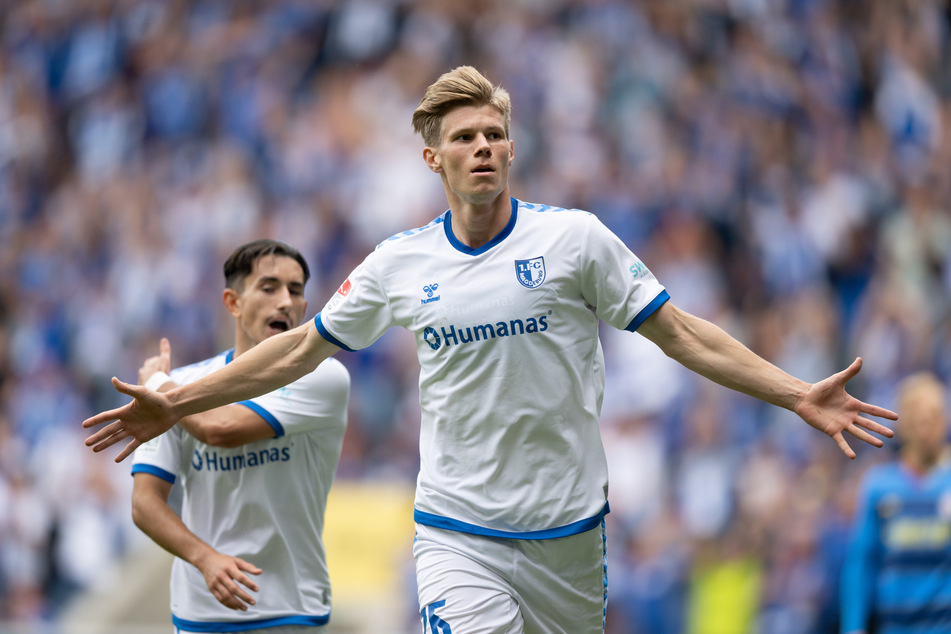 Magdeburgs Luca Schuler, bereits Torschütze gegen Wehen Wiesbaden, machte auch gegen Eintracht Braunschweig das 1:0.